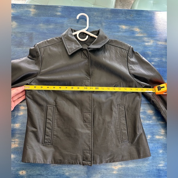 PRESTON & YORK Black Leather Button Up Jacket 🥀 Medium - Picture 8 of 10